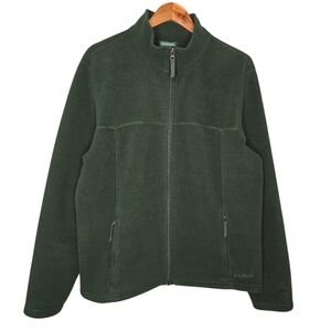 L.L. Bean Polartek Mens Vintage Forest Green Fleece Full Zip Jacket Large 0-ALA2
